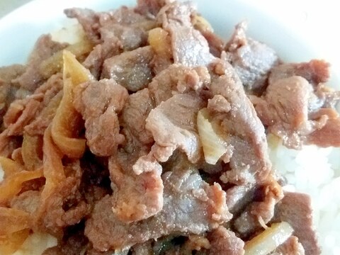 ブロック肉からスライスしての牛丼☆